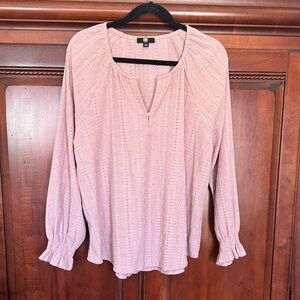 Frye Dusty Pink Textured Blouse